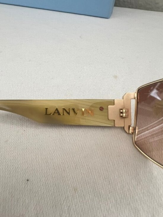 LANVIN SLN020S Rose Gold Brown Horn Bold Jewel Crystal Sunglasses SLN 020 main image 8